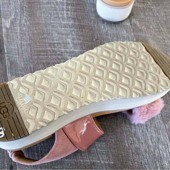 UGG LE FLUFF PINK FLUFFY SLING BACK SANDALS SIZE 9 - Picture 5 of 6